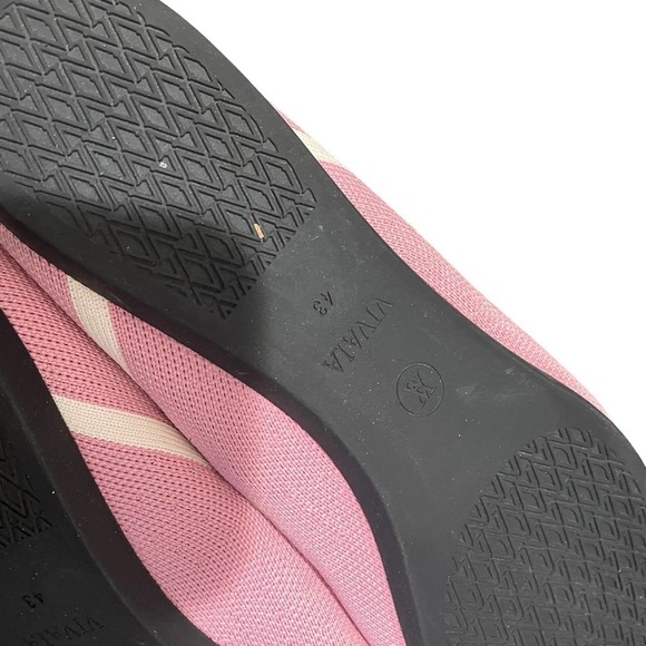 VIVAIA Pink Sustainable Eco Friendly V Shaped Pointed Toe Vienna Flats - Picture 7 of 10